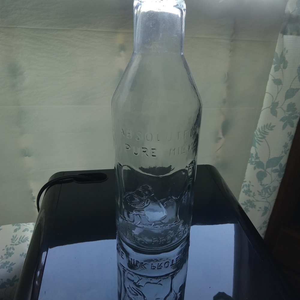 Vintage Clear Glass Milk Bottle